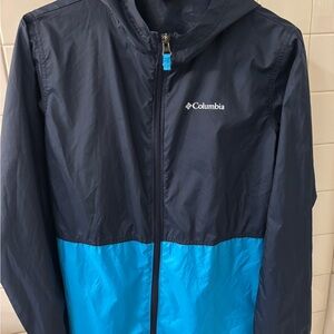 Columbia Kids' Navy and Light Blue Raincoat windbreaker